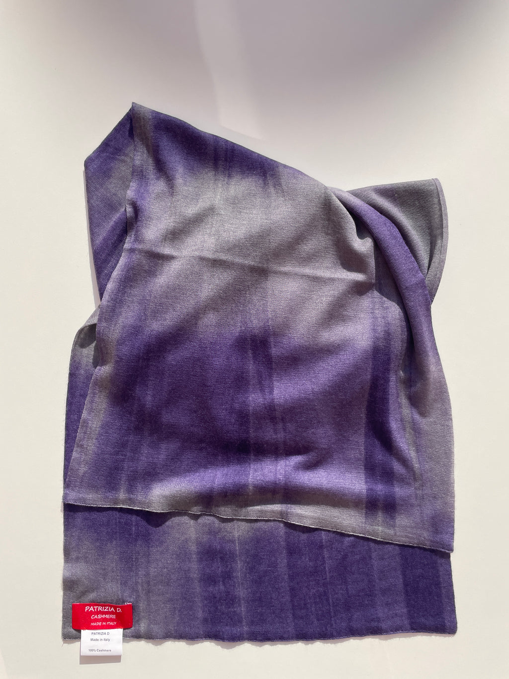 Sciarpa in Cashmere Tie-Dye Lilla e Grigio